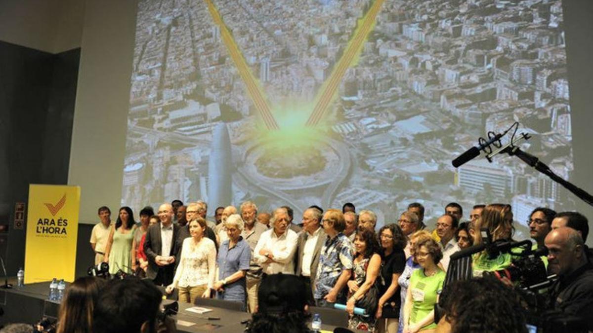 Acto de presentación de la campaña 'Ara és l'hora', este jueves.