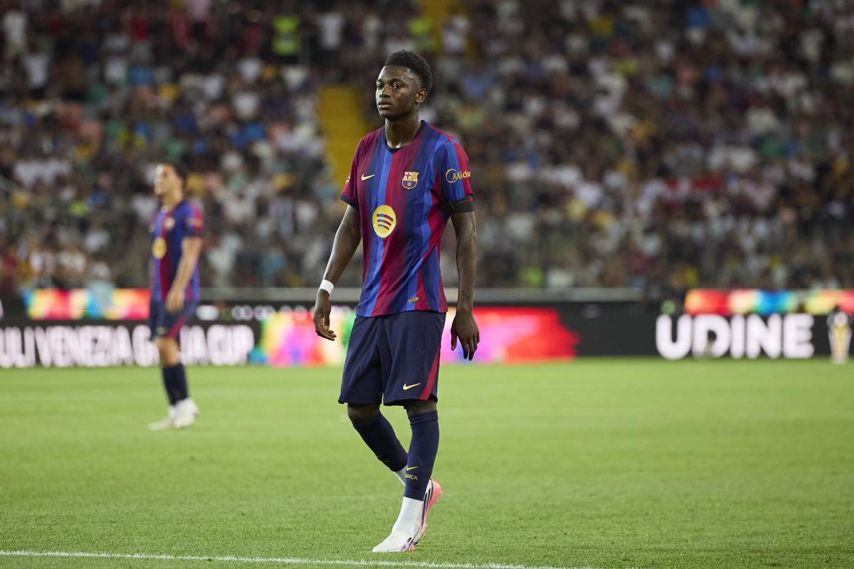 Bisiwu, en su debut con el Barça