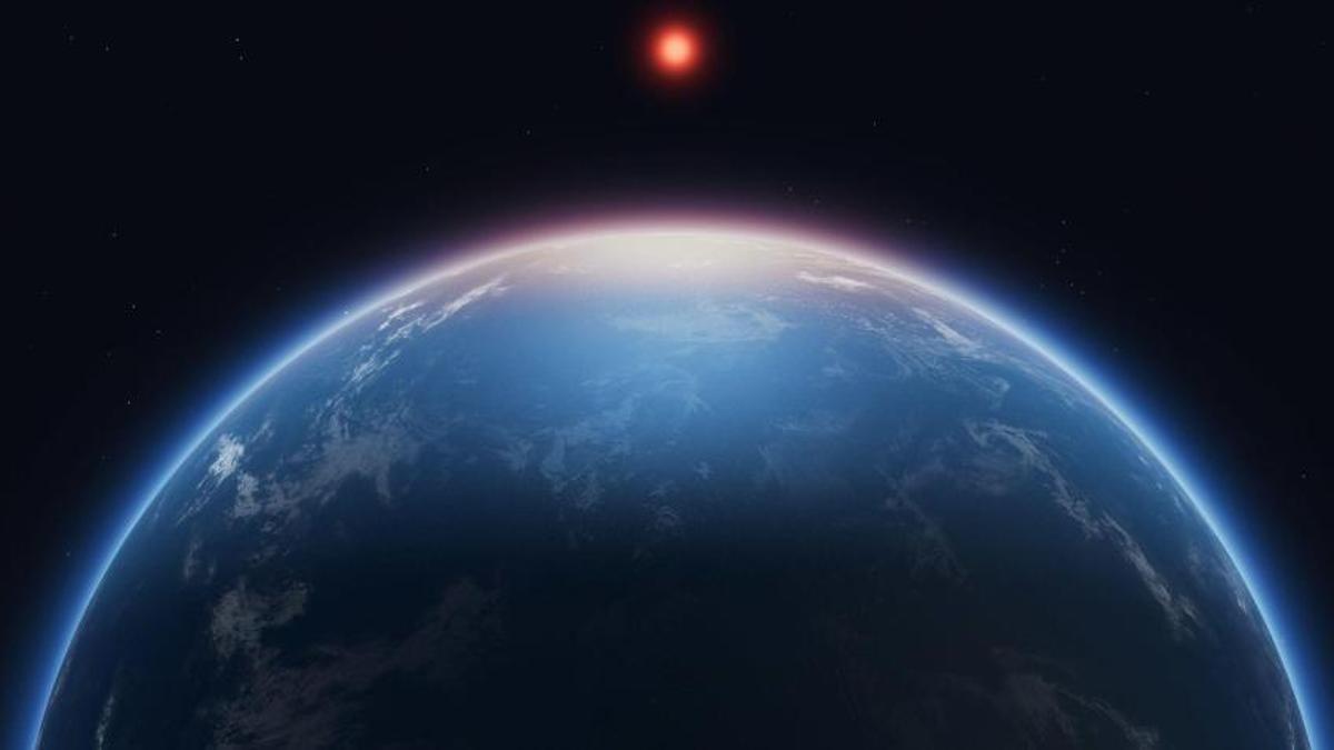 Representación artística del planeta K2-18b.