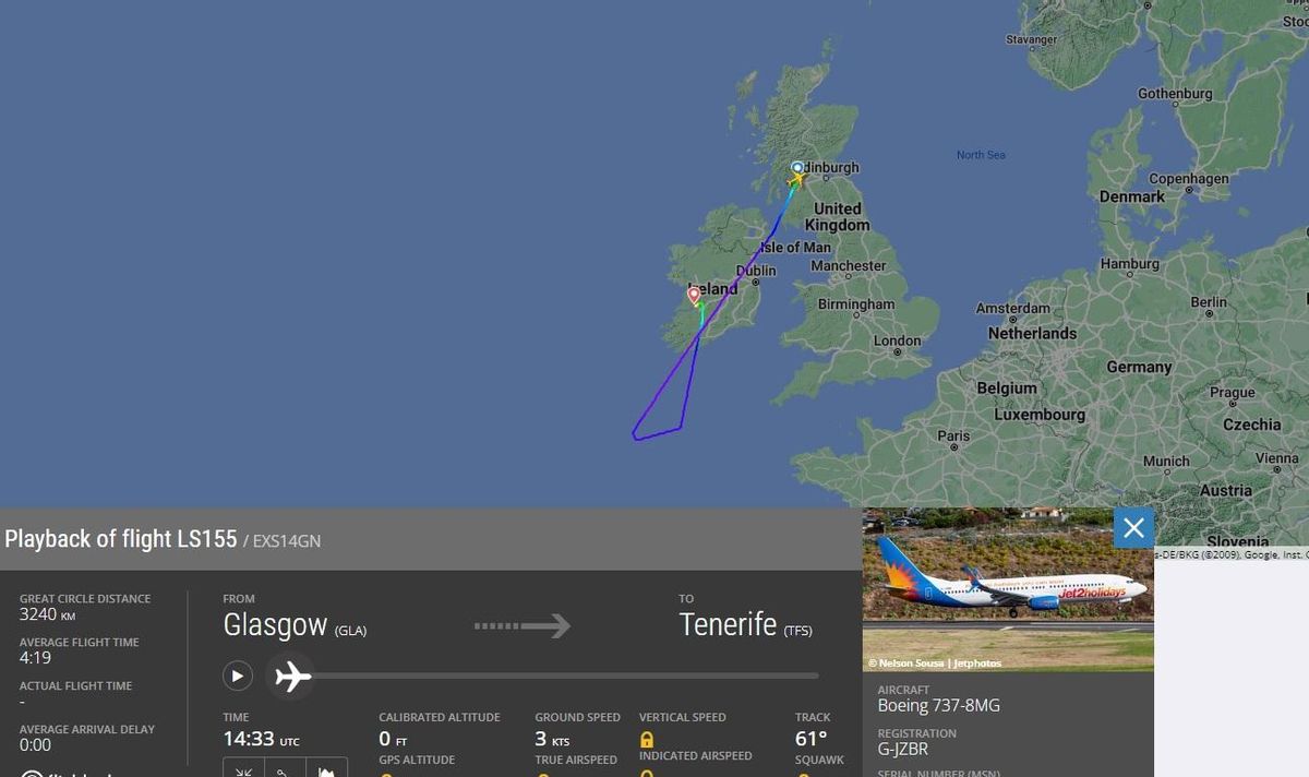 Flight diversion route technical sheet