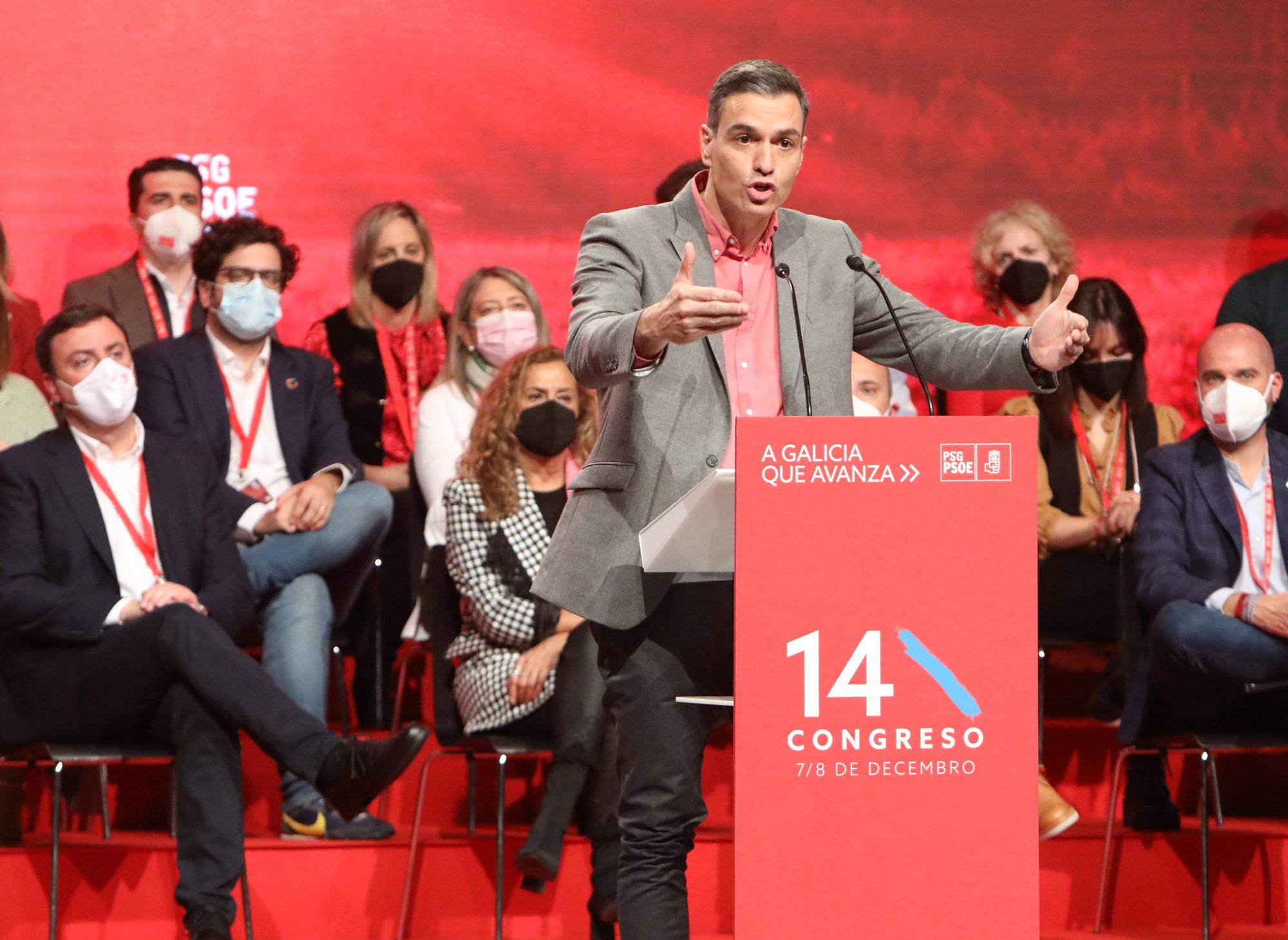 Pedro Sánchez clausura el congreso del PSdeG en Santiago