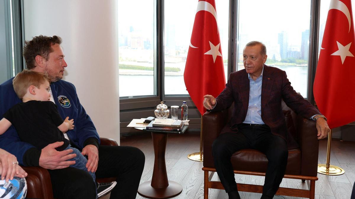 Encuentro de Musk con Erdogan en Nueva York.