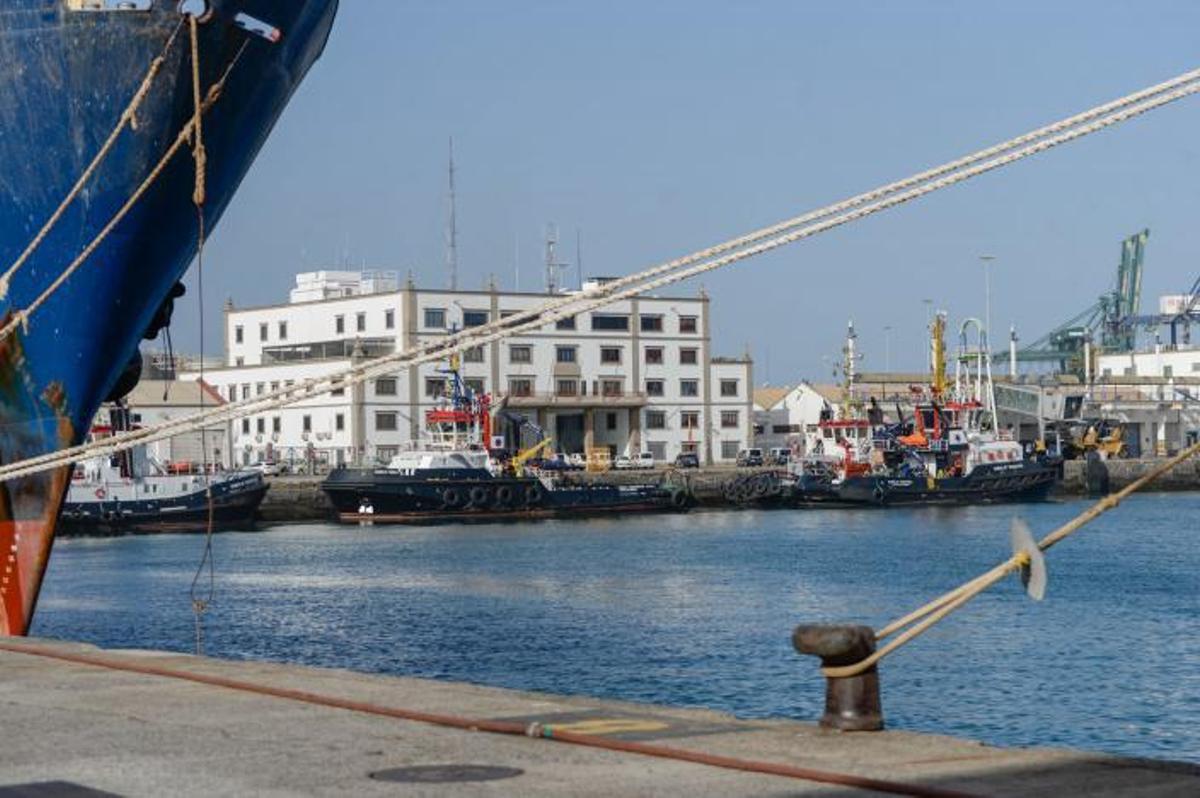 Remolcadores de Fairplay atracados frente a la sede de la Autoridad Portuaria de Las Palmas en marzo de 2020, poco antes de la aprobación de su licencia | | JOSÉ CARLOS GUERRA