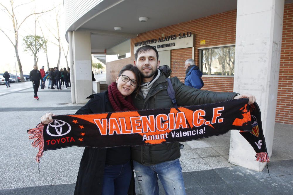 La afición del Valencia en Mendizorroza