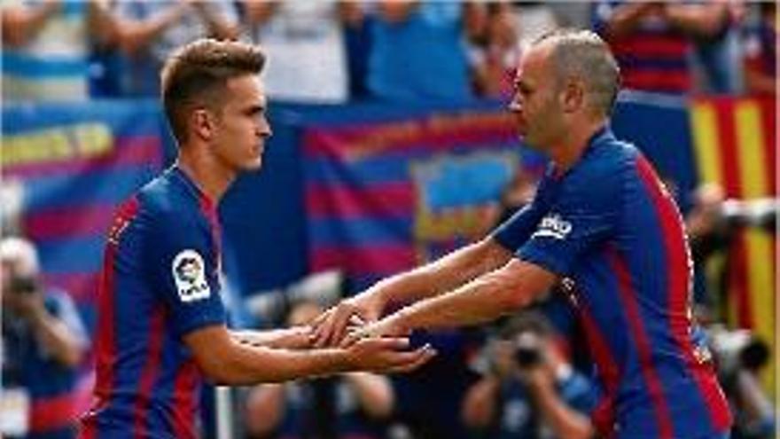 Denis Suárez va entrar a Leganés per donar descans a Iniesta (m.65).