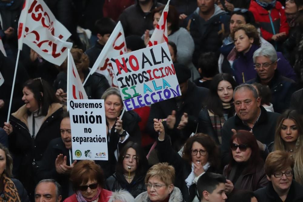 Miles de personas protestan en Orihuela contra la Ley de Plurilingüismo