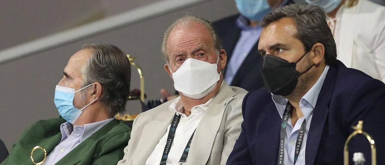 Juan Carlos I durante un partido de tenis en Abu Dabi