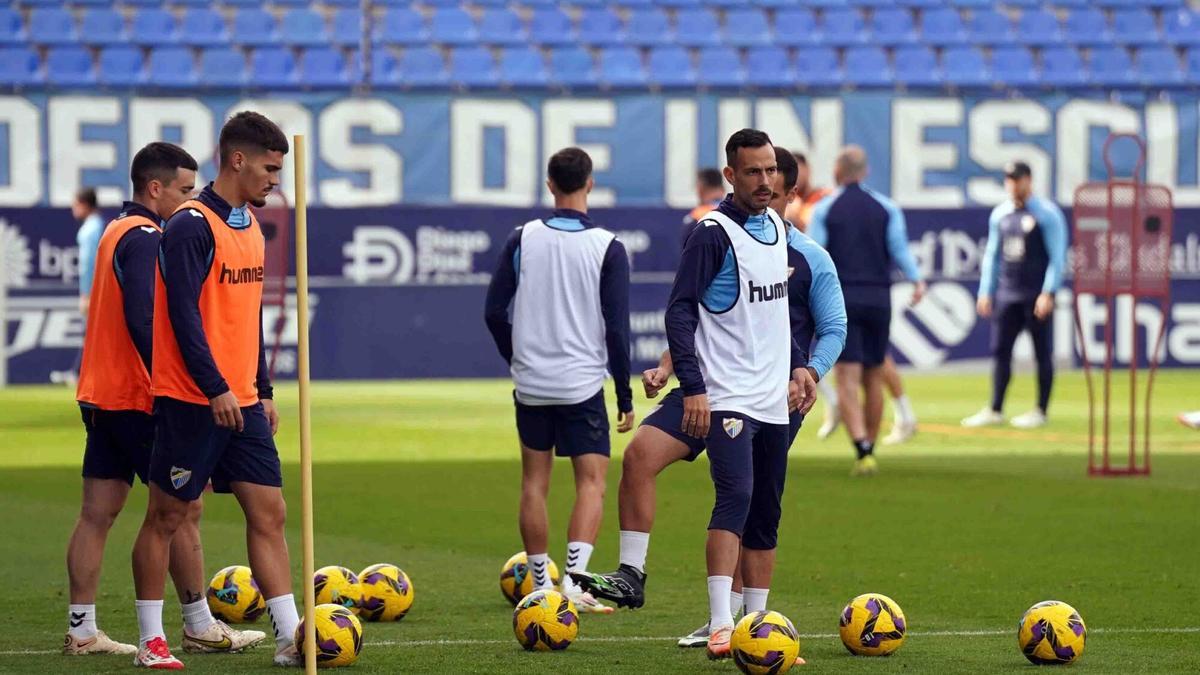 Chupete, Ramon y Manu Molina durante un entrenamiento.