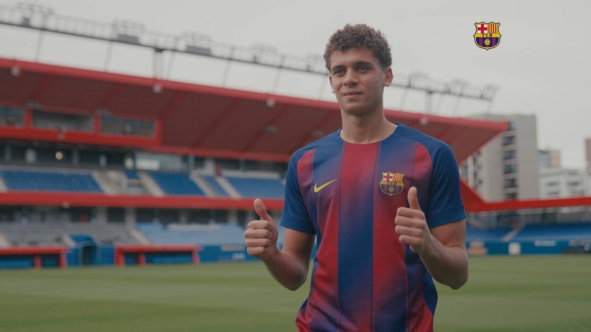 Hamza Abdelkarim presentado como nuevo jugador del Barça Atlètic