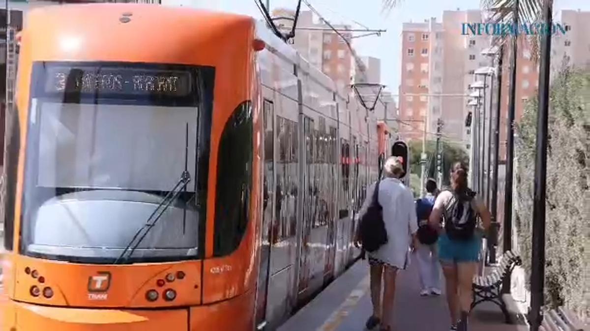 Pasajeros en las líneas L3 y L1 del TRAM que conecta Benidorm, El Campello y Alicante