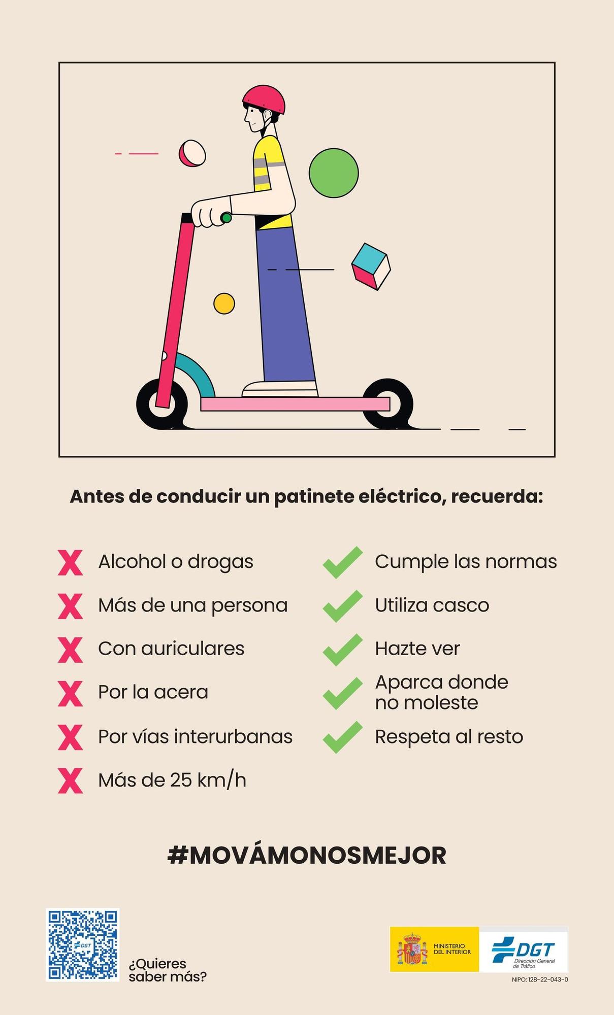 Recomendaciones de la DGT para los patinetes