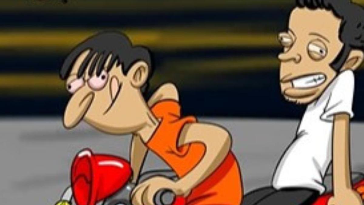 Borracho de la arbolada en versión cómic