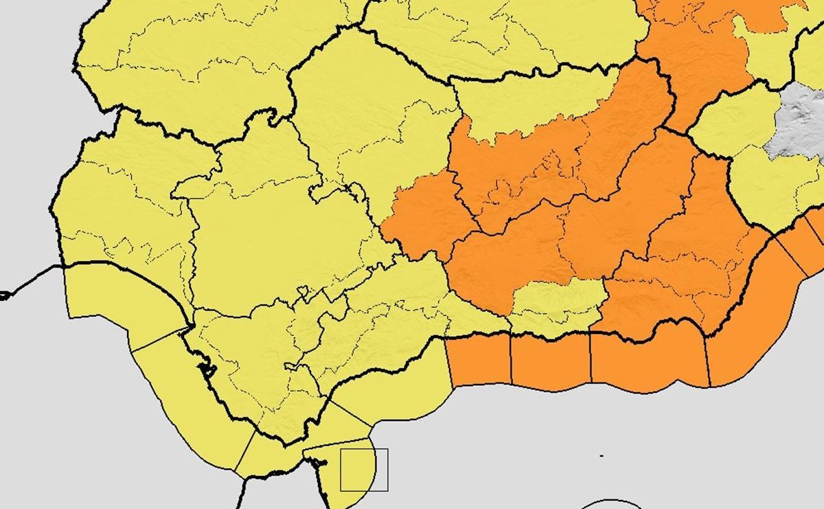 Mapa de avisos de la Aemet
