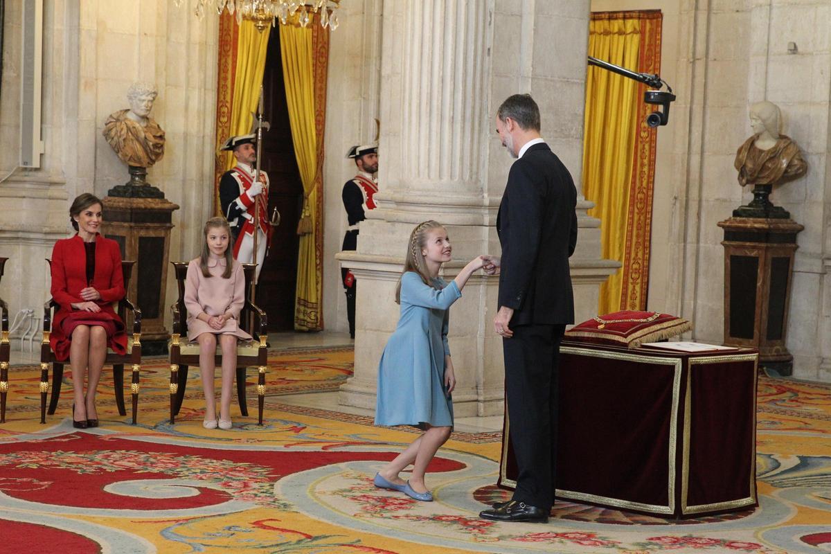 Acto de imposición del Collar de la Insigne Orden del Toisón de Oro a la princesa de Asturias, en el Palacio Real de Madrid, el 30 de enero del 2018.