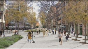 Imagen virtual de cómo quedaría la ronda de Sant Antoni según el nuevo proyecto.