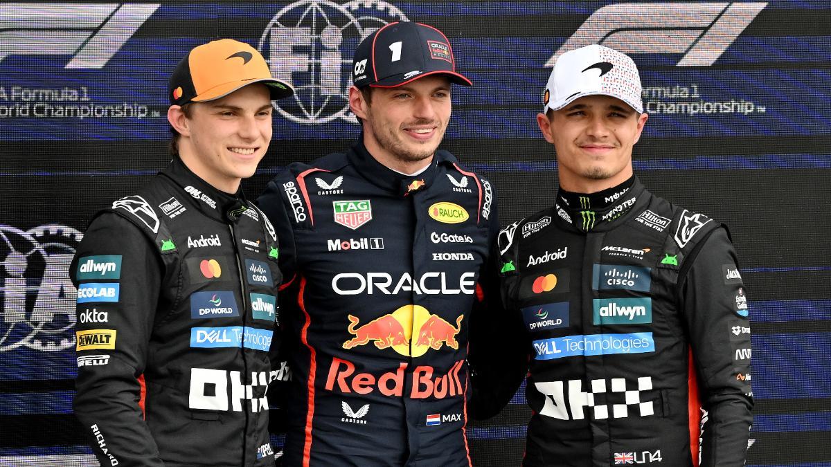 Lando Norris, Oscar Piastri y Max Verstappen, los tres primeros en la lucha por el mundial