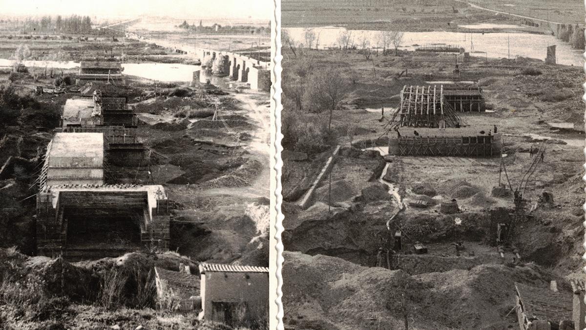 El CEB Ledo del Pozo ha adquirido dos fotográfias sobre la construcción del puente sobre el Río Esla. Datan de los años 1952-1953.