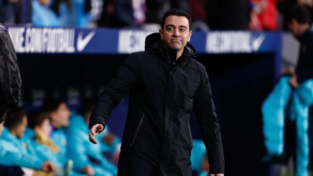 Xavi Hernandez, el técnico del Barça, en el duelo con el Atlético en el Metropolitano.