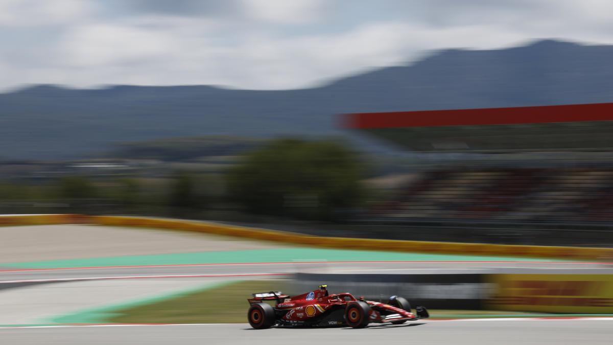 Carlos Sainz, en los libres 3 de este sábado en el GP de España, en Montmeló