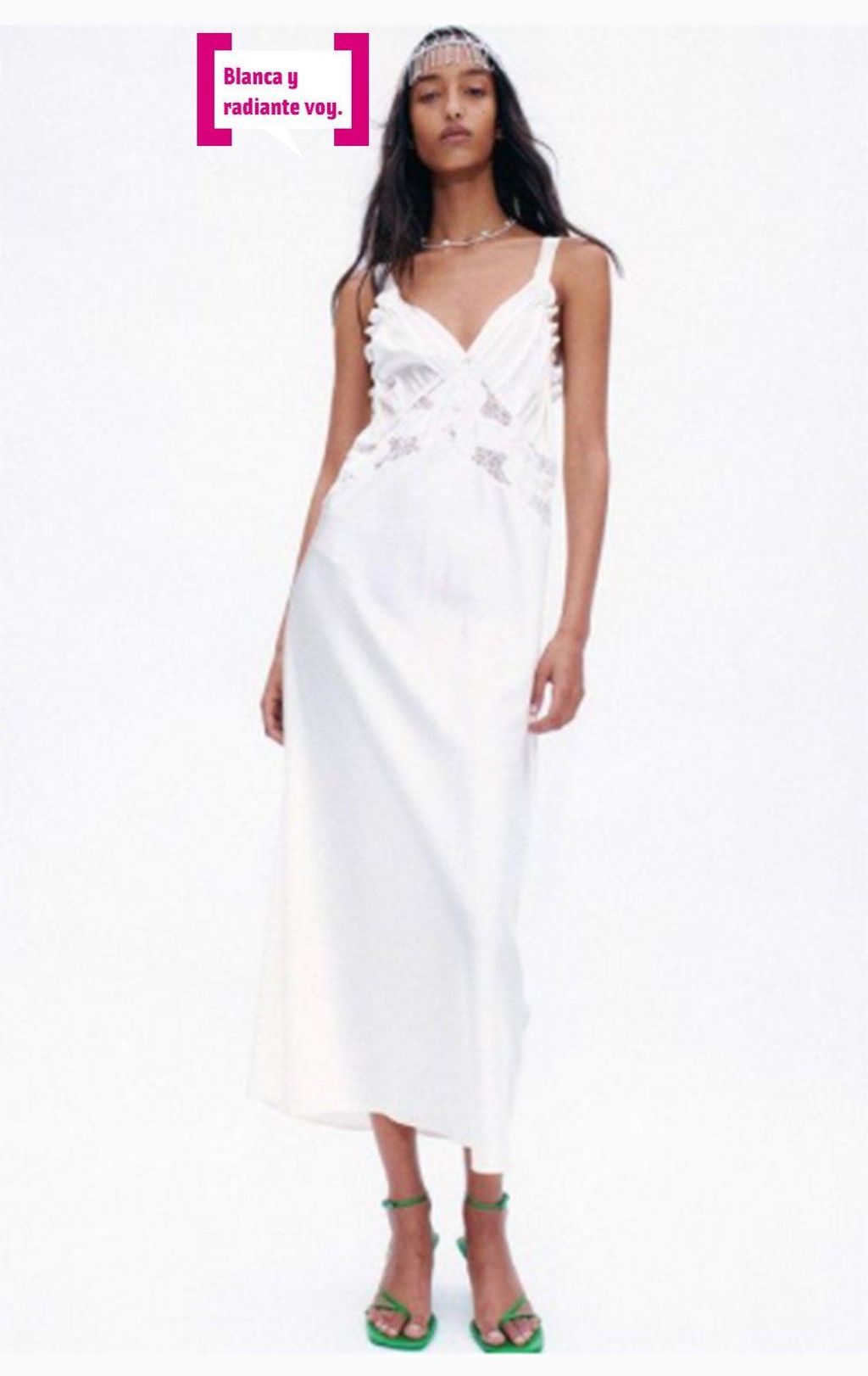 Vestido blanco lencero de Zara