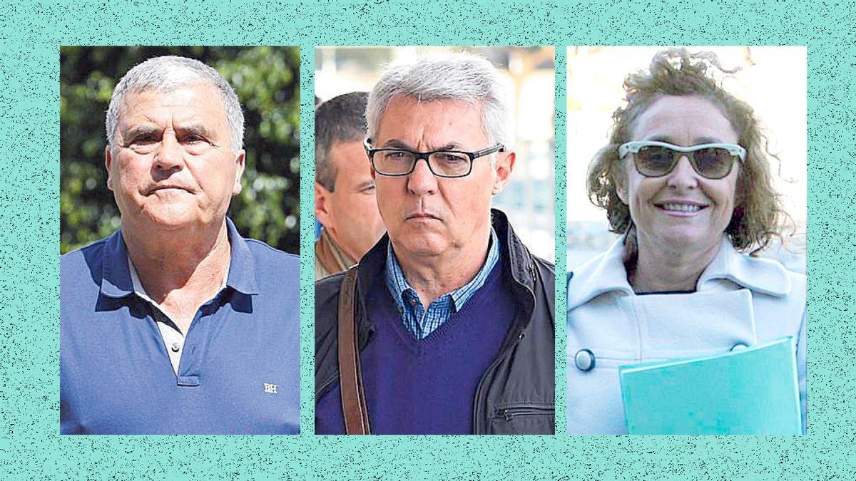 De izquierda a derecha, los exalcaldes de Cabanes Artemio Siurana, Paco Artola y Estrella Borrás.