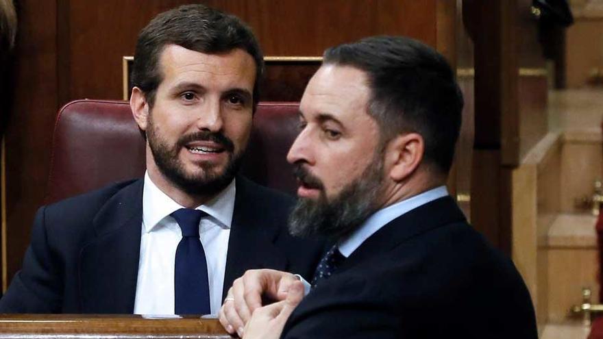 Pablo Casado i Santiago Abascal en el Congrés