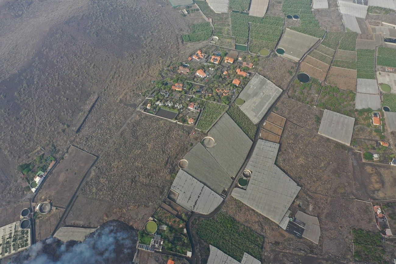 El avance de la lava del volcán de La Palma, a vista de pájaro en el décimo día de erupción