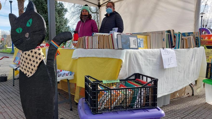 Un puesto de Colonias Canguesas en una feria en la alameda para recaudar fondos.