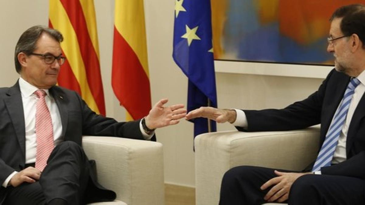 Artur Mas y Mariano Rajoy, en la reunión que mantuvieron en la Moncloa el 27 de julio del 2014.