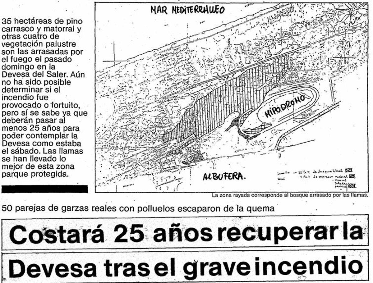 Reseña en Levante-EMV del incendio de 1986