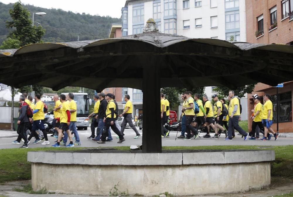 LLegada de los trabajadores de Alcoa a Oviedo.