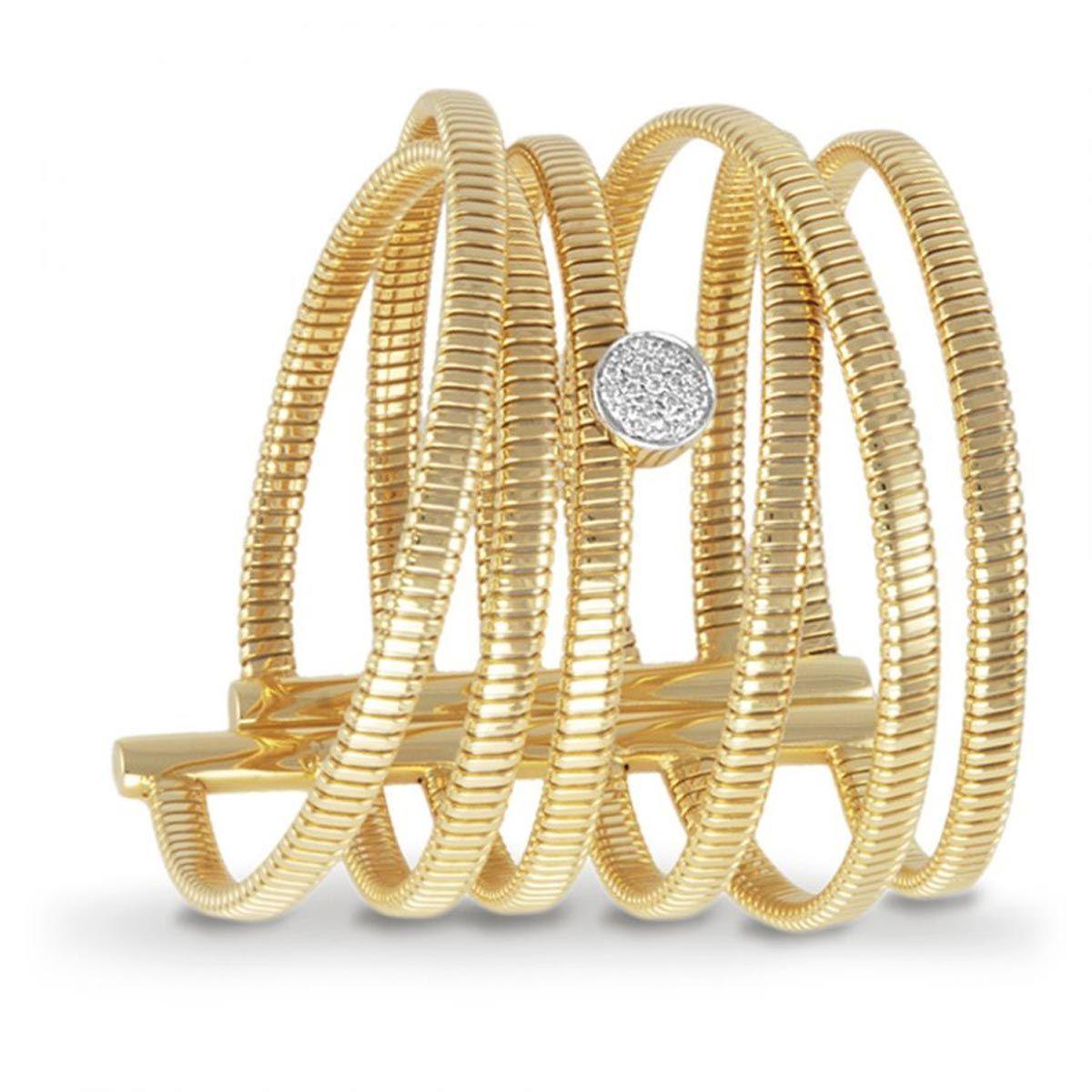 Brazalete en espiral de oro y diamantes, de Gordillo Joyeros