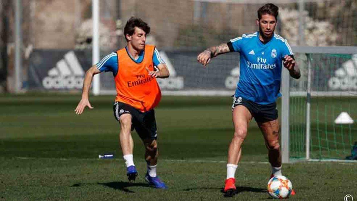 Ramos entrena con el grupo