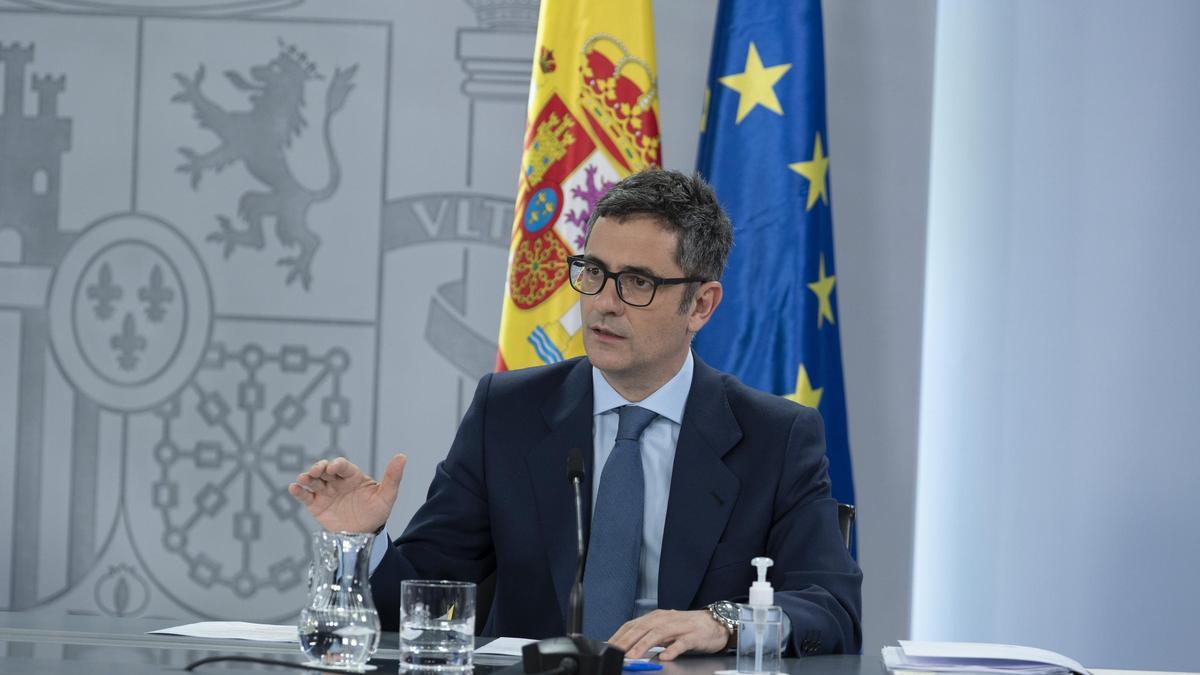 El ministre de Presidència, Félix Bolaños, en roda de premsa després del Consell de Ministres a Moncloa