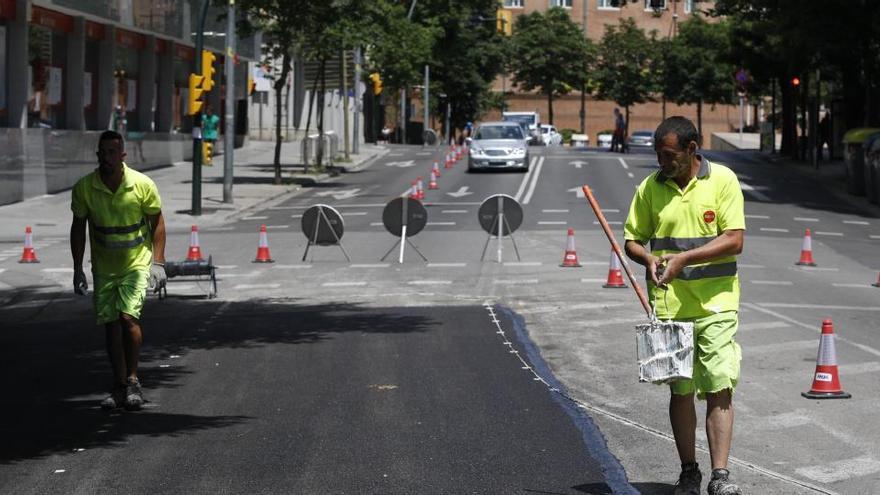 Actuació a la Gran Via de Jaume I.