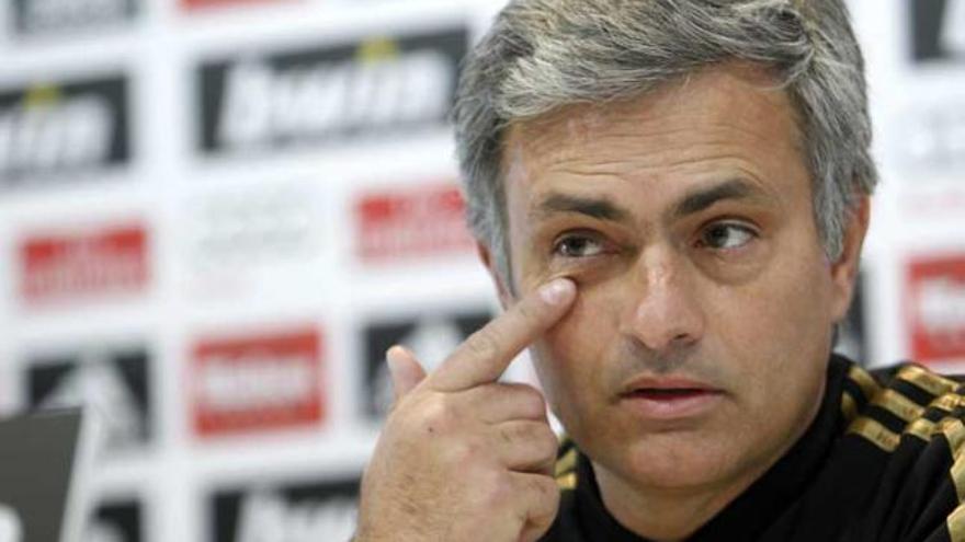 Mourinho, durante su rueda de prensa de ayer.