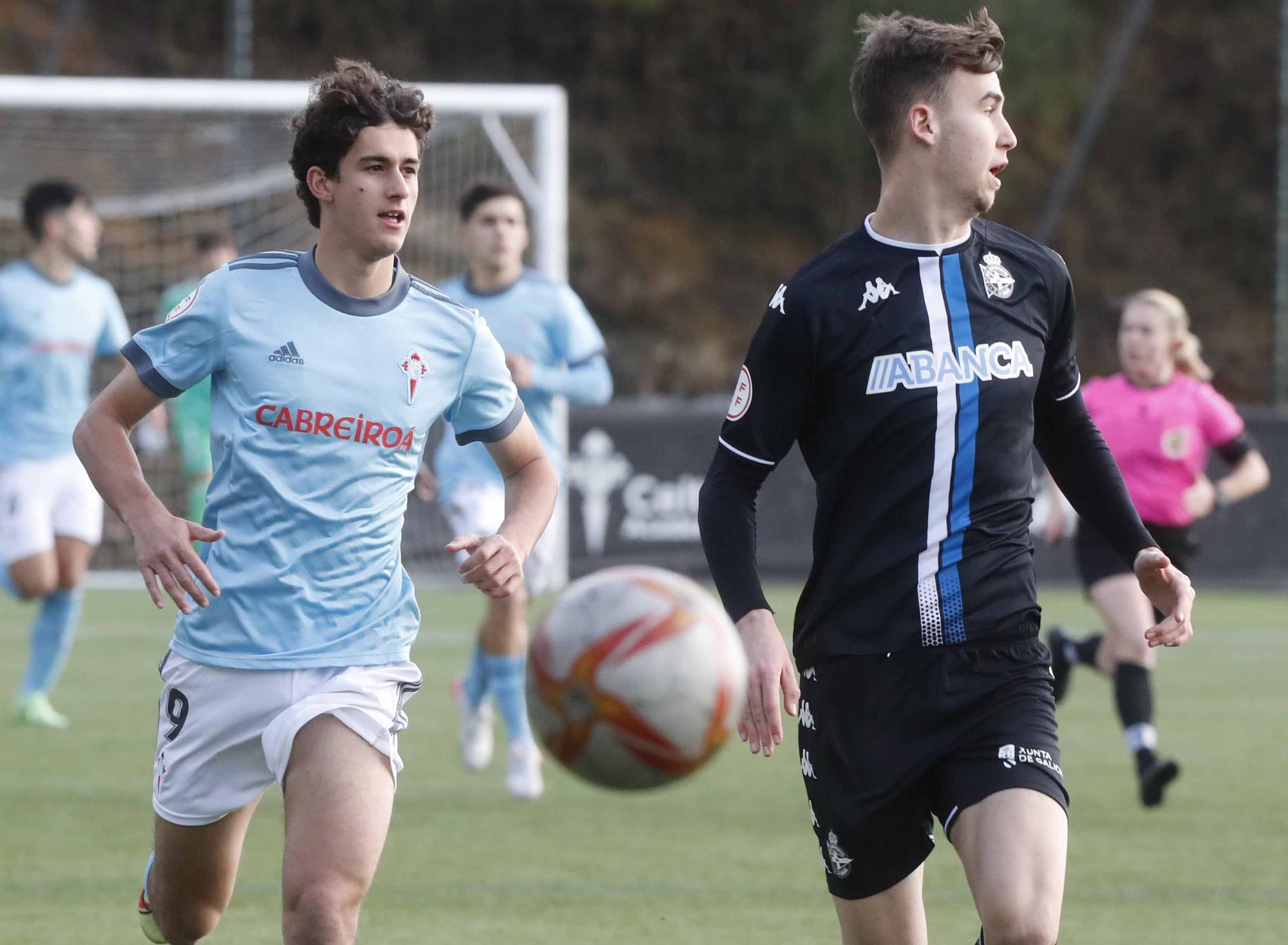 Derbi de juveniles de Copa del Rey entre Celta y Deportivo en Vigo