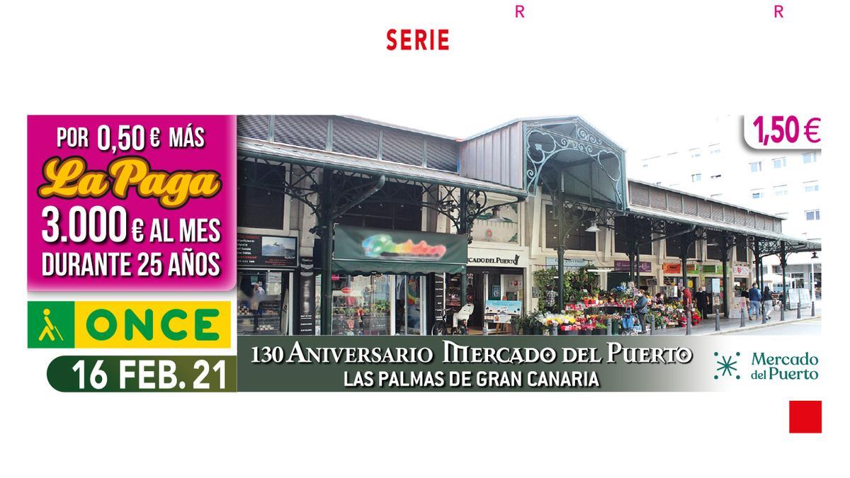 El Mercado del Puerto de Las Palmas de Gran Canaria celebra su 130 aniversario en el cupón de la ONCE