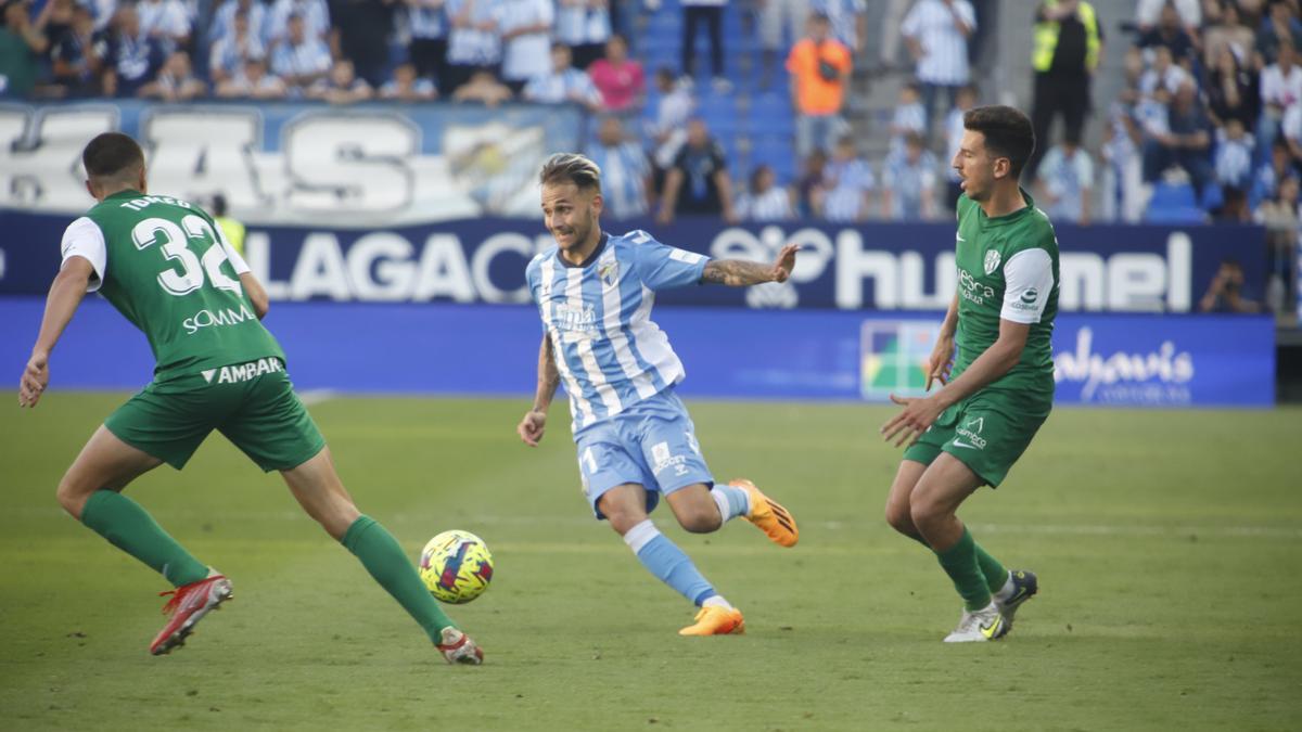 Imagen del Málaga-Huesca del pasado lunes.