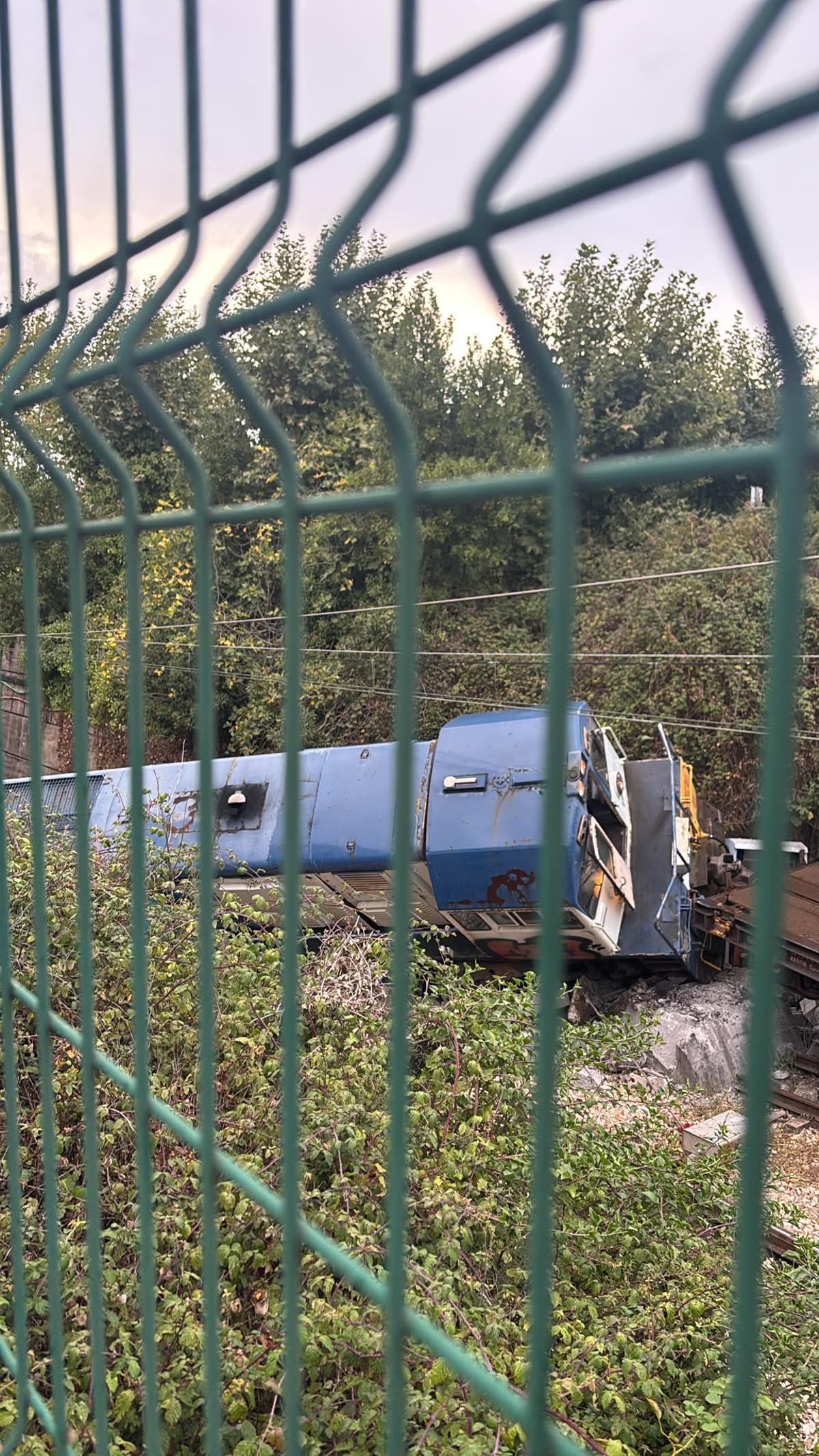 El tren, tras el accidente
