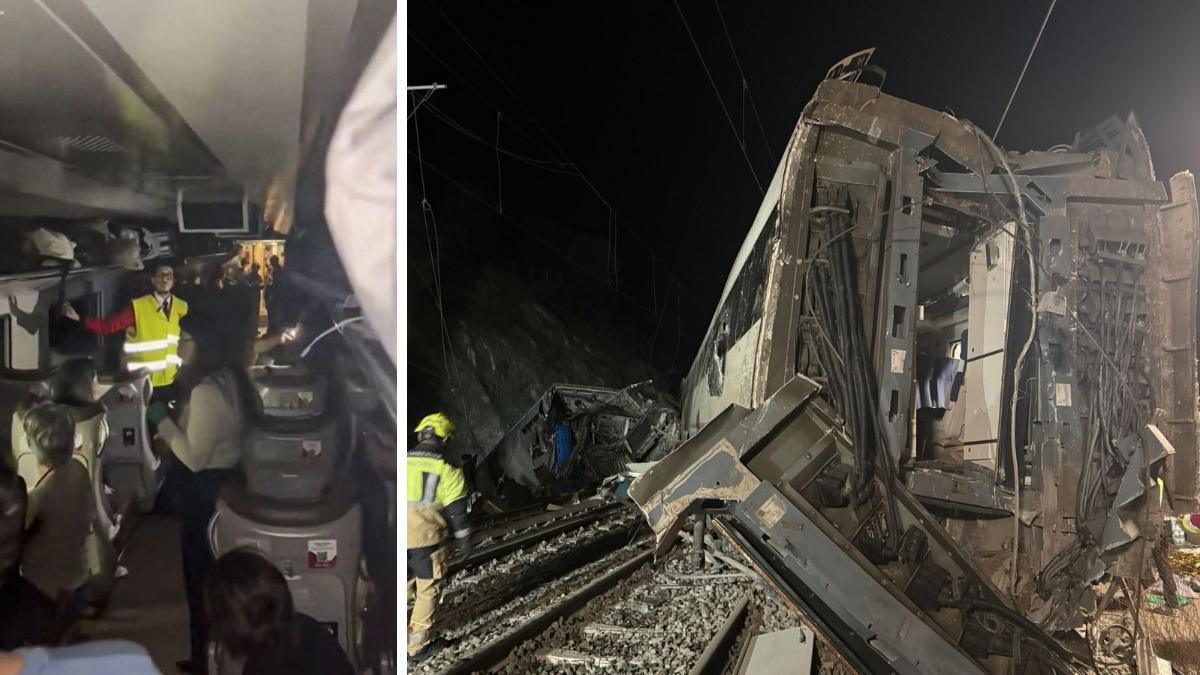 Imágenes del interior y exterior del accidente de tren en Adamuz (Córdoba).