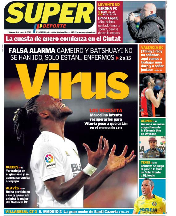 Portada SUPERDEPORTE viernes 4 de enero de 2018