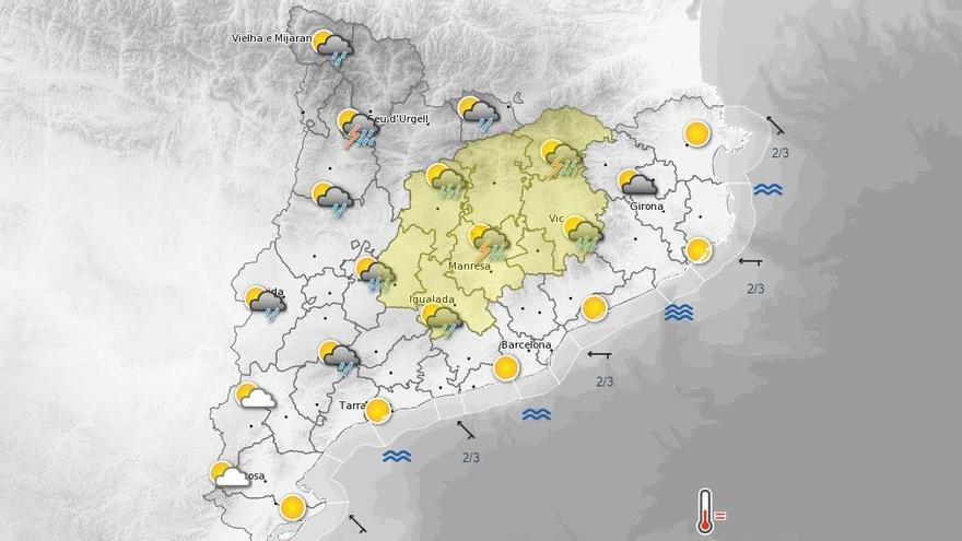 Alerta per pluges intenses aquest dimarts a la Catalunya central