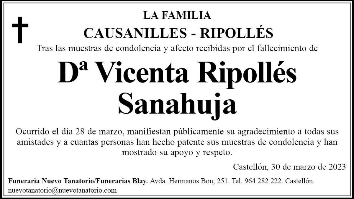 Dª Vicenta Ripollés Sanahuja