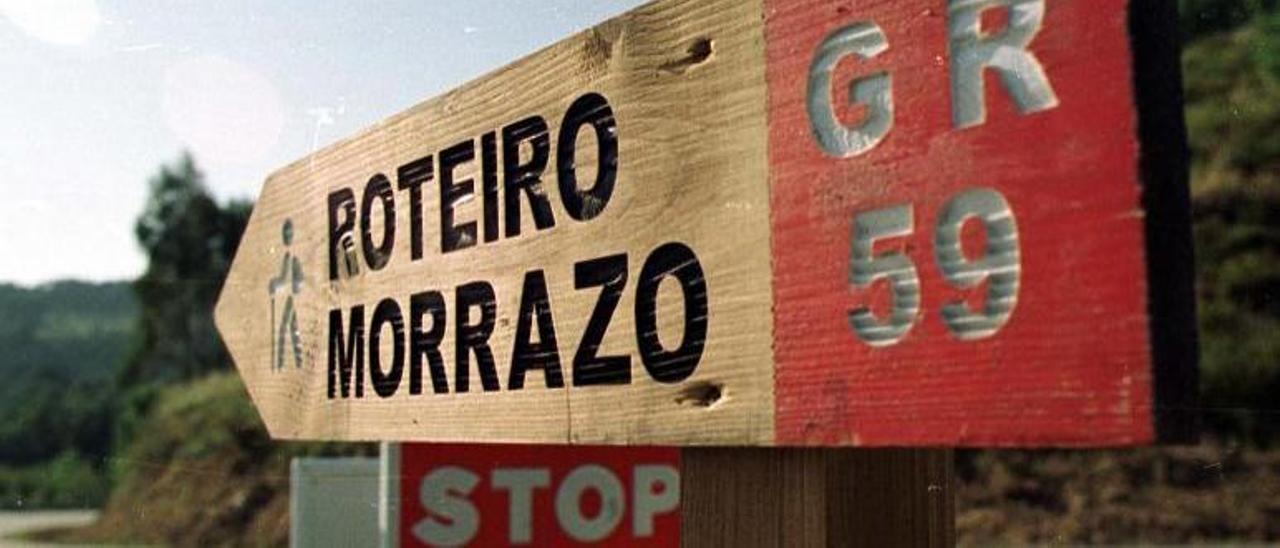 Una de las señales del “Roteiro Ecolóxico do Morrazo” instaladas en la comarca. |   // G. NÚÑEZ