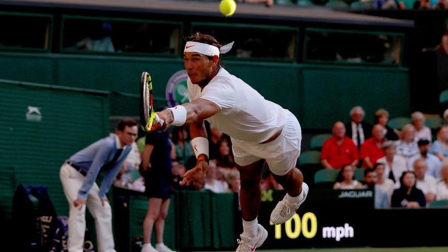 Nadal, durante el partido contra Del Potro