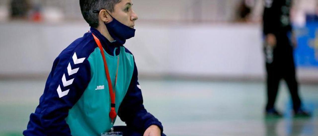 Cristina Cabeza durante un partido.