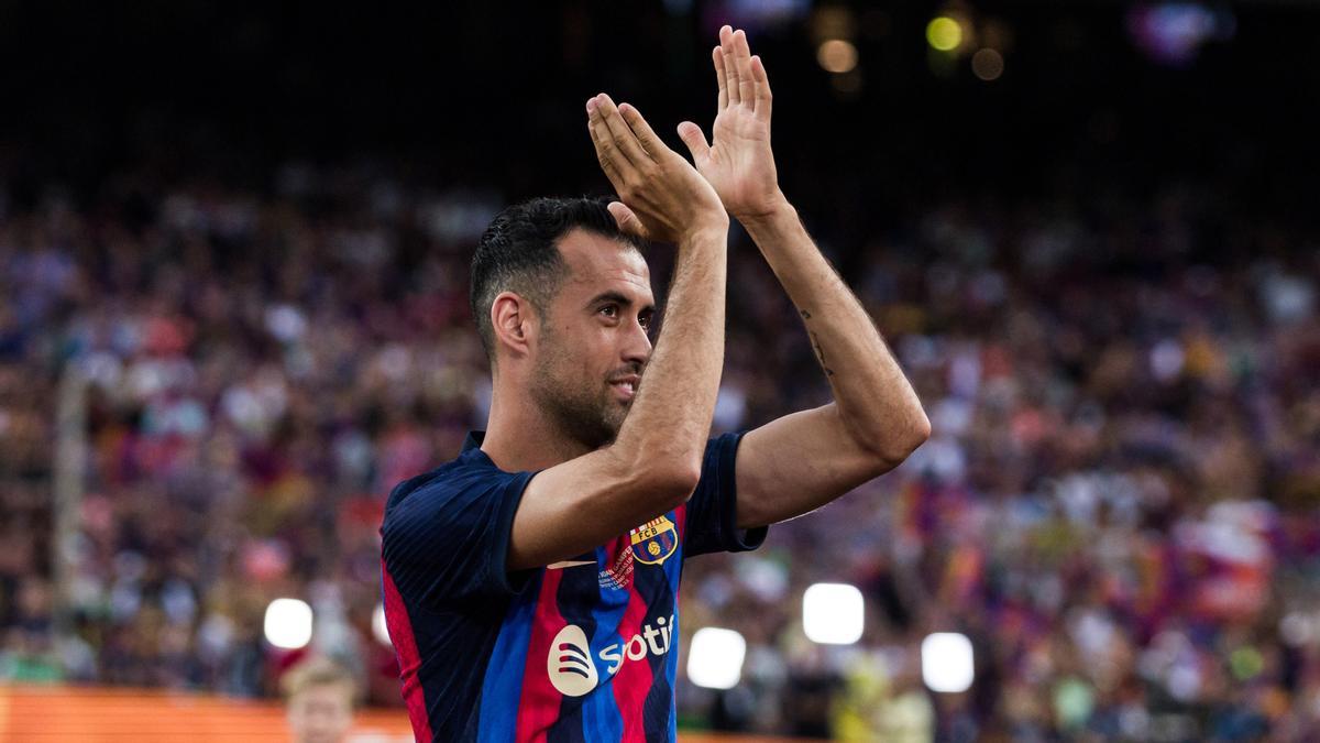 Busquets, durante el trofeo Joan Gamper.