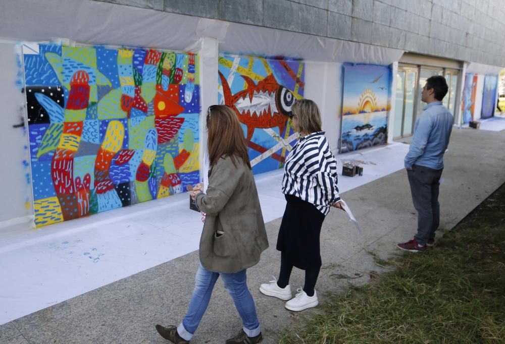 El graffiti de la guardesa, ganador entre los 14 participantes en el festival del Proyecto Ewa.