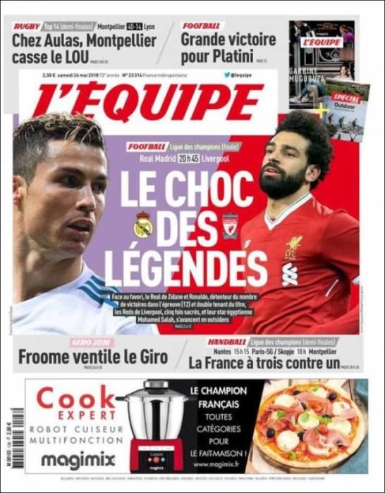 Gameiro, la final de Champions, Umtiti, Froome, en las portadas de este sábado 26 de mayo de 2018